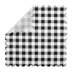 Blue Panda 100 Pack Black Buffalo Check Plaid Scalloped Paper Napkin For Picnic Party Supplies 6.5 X 6.5 In -Household Cleaning Supplies GUEST 9f0a8ece 9e30 444d acb9 29e136f5d4f1