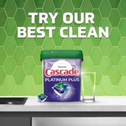 Cascade Fresh Scent Platinum ActionPacs Dishwasher Detergent + Oxi Fresh Cleaner Pods - 26.7oz/48ct -Household Cleaning Supplies GUEST a1e801ee e609 41ff b369 53cee3979652 2