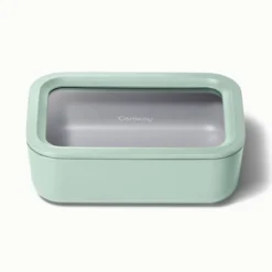 Caraway Home Medium Ceramic Coated Glass Food Storage Container -Household Cleaning Supplies GUEST a4035940 bd96 4745 a7a0 c01f2bc6d6a3
