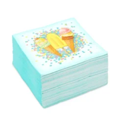 Blue Panda 150 Pack Turquoise Ice Cream Confetti Disposable Luncheon Paper Napkins 6.5" For Party Decorations -Household Cleaning Supplies GUEST a50a477a a65b 492e a902 c54a0891cf40