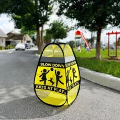 Dryser 3-Pack 24" Slow Kids At Play Safety Signs - Yellow Pop-up Children At Play Safety Signs With Reflective Tape -Household Cleaning Supplies GUEST a66642b6 f982 47dd a648 da6402dc69de