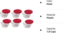 Pyrex 1-cup Storage Containers (Pack Of 6) - Total 12-Piece Value Pack -Household Cleaning Supplies GUEST a706d795 f5c8 4017 afe4 331e3c2e2761