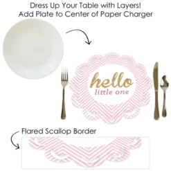 Big Dot Of Happiness Hello Little One - Pink And Gold - Girl Baby Shower Round Table Decorations - Paper Chargers - Place Setting For 12 -Household Cleaning Supplies GUEST a9f6812d e6fd 461f b085 55daf7cb9f51