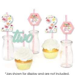 Big Dot Of Happiness 2nd Birthday Tea For Two - Paper Straw Decor - Garden Second Birthday Party Striped Decorative Straws - Set Of 24 -Household Cleaning Supplies GUEST ab0e42b1 7b4e 4ec1 868f e97067329576