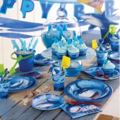 Creative Converting 48ct Shark Splash Napkins Blue