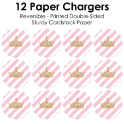 Big Dot Of Happiness Little Princess Crown Princess Baby Shower Or Birthday Party Round Table Decorations - Paper Chargers - Place Setting For 12 -Household Cleaning Supplies GUEST adf30a9b 5216 4302 9e9b afce3ab4c81d