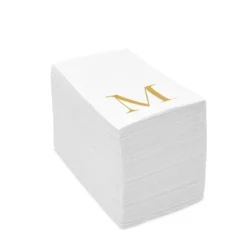 Sparkle And Bash 100 Pack Gold Foil Initial Letter M White Monogram Paper Napkins For Dinner Party, 4 X 8 In 13 Sparkle And Bash 100 Pack Gold Foil Initial Letter M White Monogram Paper Napkins For Dinner Party, 4 X 8 In -Household Cleaning Supplies GUEST aefc650c 7981 48a1 88e4 b6b7c07fc925