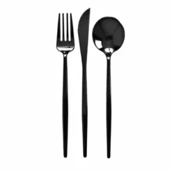 Silver Spoons Modern Disposable Flatware Set, Includes 48 Forks, 24 Spoons And 24 Knives, Opulence Collection -Household Cleaning Supplies GUEST b249d994 c9b0 4396 8297 a4ac4afb9f16