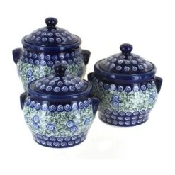 Blue Rose Polish Pottery 1300 Zaklady Canister Set -Household Cleaning Supplies GUEST b33fd94d bfa0 42de 9d41 446cfc7bc3e8