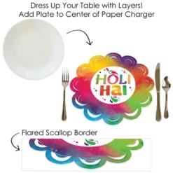 Big Dot Of Happiness Holi Hai - Festival Of Colors Party Round Table Decorations - Paper Chargers - Place Setting For 12 -Household Cleaning Supplies GUEST b3b2cae8 2dbe 443f 9309 81d0178be8f0
