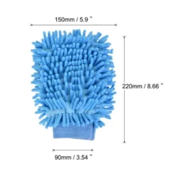 Unique Bargains Microfiber Soft Chenille Wash Mitten Double Sided Dusting Gloves For House Cleaning