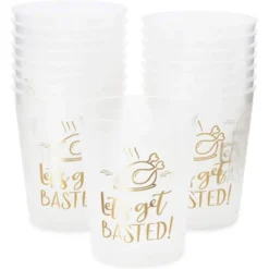 Sparkle And Bash 16 Pack Friendsgiving Plastic Cups, Let’s Get Basted Gold Foil Design, Thanksgiving 16oz -Household Cleaning Supplies GUEST b64155d6 f24f 47c9 8891 f5d4252ab41b