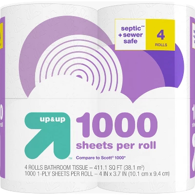 1000 Sheets Per Roll Toilet Paper - Up & Up™ 7 1000 Sheets Per Roll Toilet Paper - Up & Up™ - Image 5