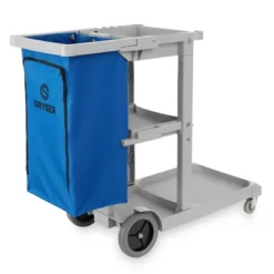 Dryser Commercial Janitorial Cleaning Cart On Wheels With Shelves And Vinyl Bag & Commercial Mop Bucket With Side Press Wringer, 26 Qt. Blue -Household Cleaning Supplies GUEST ba1fff40 f724 43a7 9607 e09520fbbf88