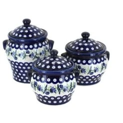 Blue Rose Polish Pottery 1300 Zaklady Canister Set -Household Cleaning Supplies GUEST bacc743e 6be9 4ab0 8fbd 27fcb2425b5c