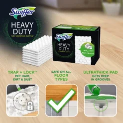 Swiffer Sweeper Heavy Duty Multi-Surface Dry Cloth Refills For Floor Sweeping And Cleaning - Unscented - 32ct