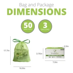 Simply Bio 3 Gal. 1 Mil. Compostable Trash Bags With Drawstring, Heavy-Duty, 50-Count 16 Simply Bio 3 Gal. 1 Mil. Compostable Trash Bags With Drawstring, Heavy-Duty, 50-Count -Household Cleaning Supplies GUEST c3e79b52 56ca 4aea 9e8f 6118a1405e6f