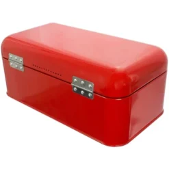Juvale Metal Bread Box Bin, Stainless Steel Red Food Stoarge Box Container For Kitchen Countertop, 16.75 X 9 X 6.5 In -Household Cleaning Supplies GUEST c4ffc4a7 8974 40f6 b0b4 e67bd0dbc371