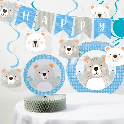 Creative Converting 48ct Bear Print 1st Birthday Disposable Napkins 5 Creative Converting 48ct Bear Print 1st Birthday Disposable Napkins - Image 3
