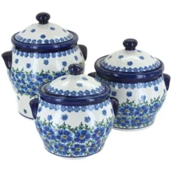 Blue Rose Polish Pottery 1300 Zaklady Canister Set -Household Cleaning Supplies GUEST d034f5cd 4d9f 4905 b331 cf2daceb513b