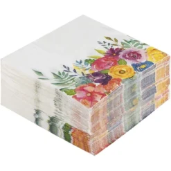 Juvale 100 Pack Floral Paper Napkins Disposable For Bridal Shower, Birthday, Spring Tea Party, 6.5 In -Household Cleaning Supplies GUEST d3d55d24 a7b9 46fb 9075 2dbd178cfd9c