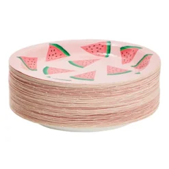 Blue Panda 80 Pack Watermelon Paper Plates For 1st Birthday, One In A Melon Party Decorations, Pink, 9 In -Household Cleaning Supplies GUEST d6e01c8e 1eb8 4868 80b8 d540f0acb6e4