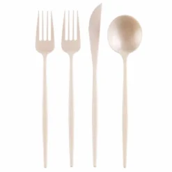 Silver Spoons Modern Disposable Flatware Set, Includes 48 Forks, 24 Spoons And 24 Knives, Opulence Collection -Household Cleaning Supplies GUEST d84b22c0 8af5 401b beb3 363022b64f32