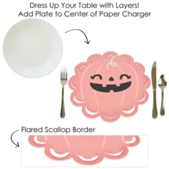 Big Dot Of Happiness Pastel Halloween - Pink Pumpkin Party Round Table Decorations - Paper Chargers - Place Setting For 12 -Household Cleaning Supplies GUEST d9c3f0af 50e7 4fa7 8bdf 41a7b88e30af