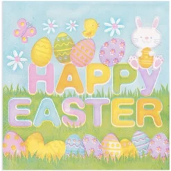 Blue Panda 150 Pack Happy Easter Disposable Paper Napkins Easter For Kids Party Supplies 6.5 X 6.5 In -Household Cleaning Supplies GUEST daacec51 7fdd 4891 94ae 1515e4b737c0