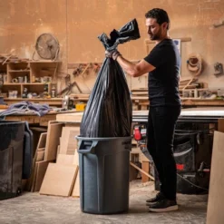 Plasticplace 25 Gallon Eco-Friendly Trash Bags, 1.7 Mil Black (100 Count) -Household Cleaning Supplies GUEST dd89cd3f 5a54 4302 b5ee 4f8861dcc1d2