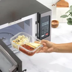 JoyJolt 3-Sectional Divided Food Prep Food Storage Containers With Lids - Set Of 5 - Grey -Household Cleaning Supplies GUEST e2efc937 e64d 449f 97bf 178eddfc4ae9