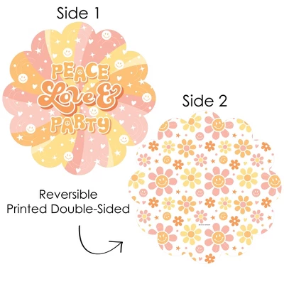 Big Dot Of Happiness Stay Groovy - Boho Hippie Party Round Table Decorations - Paper Chargers - Place Setting For 12 4 Big Dot Of Happiness Stay Groovy - Boho Hippie Party Round Table Decorations - Paper Chargers - Place Setting For 12 - Image 2