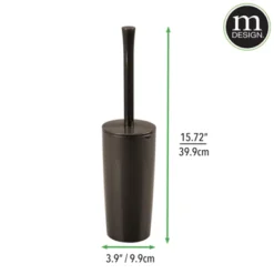 MDesign Slim Modern Compact Plastic Toilet Bowl Brush And Holder -Household Cleaning Supplies GUEST e73b63f8 406b 434d a900 41760148ed29
