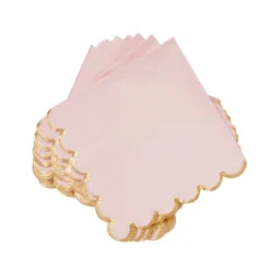 Sparkle And Bash 150 Pack Scalloped Gold Foil Cocktail Paper Napkins For Party Supplies, 5 Pastel Colors, 5x5 In -Household Cleaning Supplies GUEST e954583a a21a 4a77 878e 1f89862c44e2