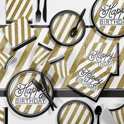 Creative Converting 48ct Happy Birthday Disposable Napkins Black 3 Creative Converting 48ct Happy Birthday Disposable Napkins Black