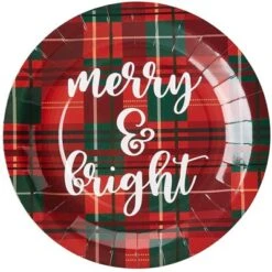 Blue Panda 80 Pack Red Plaid Christmas Paper Plates For Holiday Party, Gold Merry And Bright Design (9 In) -Household Cleaning Supplies GUEST ea8537b5 4744 4c10 a838 d599a8c7a3ae
