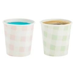 Sparkle And Bash 100 Pack Mini Disposable Paper Cups 4 Oz For Espresso, Mouthwash, Tea & Coffee, Gingham Design -Household Cleaning Supplies GUEST ea8a8eec d8ed 4ed7 a3e7 35f553168038