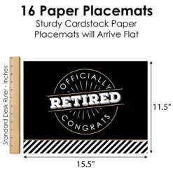 Big Dot Of Happiness Happy Retirement - Party Table Decorations - Retirement Party Placemats - Set Of 16 -Household Cleaning Supplies GUEST eb69e9bc 3c46 4b32 ab37 cf54ed3e9fcd