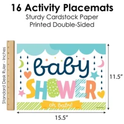 Big Dot Of Happiness Colorful Baby Shower - Paper Gender Neutral Party Coloring Sheets - Activity Placemats - Set Of 16 -Household Cleaning Supplies GUEST ee79df9c 67ac 472e a958 4e29751aace4