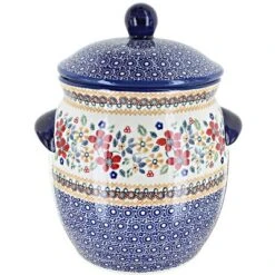 Blue Rose Polish Pottery P068 Manufakura Large Canister -Household Cleaning Supplies GUEST ef55dd5e c23a 48fe 83c9 3d417c163a18