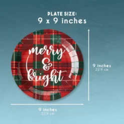 Blue Panda 80 Pack Red Plaid Christmas Paper Plates For Holiday Party, Gold Merry And Bright Design (9 In) -Household Cleaning Supplies GUEST f291d11f abfd 49a7 9c5d 813aaf4017e7