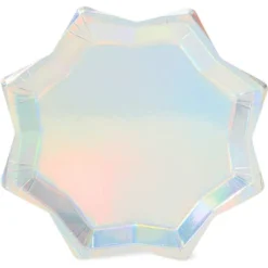 Sparkle And Bash 72 Pack Holographic Octagon Shaped Disposable Party Plates, Iridescent Plates In 3 Sizes -Household Cleaning Supplies GUEST f3fa51c3 5de6 4b62 96ae d9672c4b5ca8