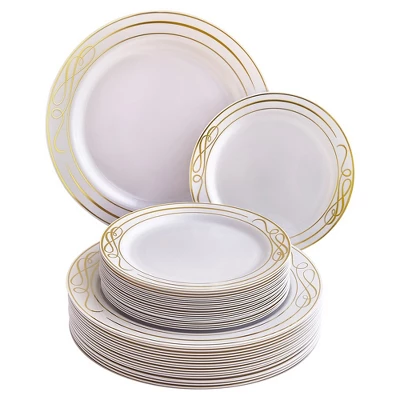 Silver Spoons Elegant Disposable Dinnerware Set For Party, Includes 20 Dinner Plates (10.25”) & 20 Side Plates (7.5”) – Bella Collection 6 Silver Spoons Elegant Disposable Dinnerware Set For Party, Includes 20 Dinner Plates (10.25”) & 20 Side Plates (7.5”) – Bella Collection - Image 4