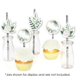 Big Dot Of Happiness Boho Botanical - Paper Straw Decor - Greenery Party Striped Decorative Straws - Set Of 24 -Household Cleaning Supplies GUEST f5198966 e3f5 4b9a bec2 f71681bb8378