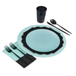 Silver Spoons Modern Disposable Flatware Set, Includes 48 Forks, 24 Spoons And 24 Knives, Opulence Collection -Household Cleaning Supplies GUEST f67b16e7 6125 4334 9bee 0c3645dc2e95