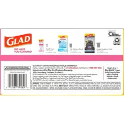 Glad ForceFlex MaxStrength Tall Kitchen Drawstring Pink Trash Bags - Cherry Blossom - 13 Gallon -Household Cleaning Supplies GUEST f689c4aa dd20 454a b870 1e6e60ef83f1