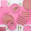 Creative Converting 48ct Foil Striped Disposable Napkins Pink -Household Cleaning Supplies GUEST f73f4af9 ea68 4e55 8c43 e9b22f408693