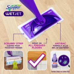 Swiffer WetJet Floor Mop Starter Kit (1 Spray Mop, 5 Mopping Pads, 1 Floor Cleaner Liquid Solution) -Household Cleaning Supplies GUEST f8b50b98 b195 485b 9a6f ea853a21116a