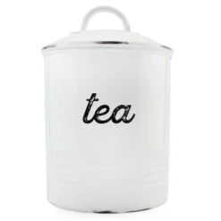Auldhome Design-Enamelware Tea Canister -Household Cleaning Supplies GUEST f94250aa ad00 4d51 ab50 ab3b869123c9