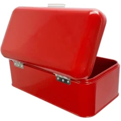 Juvale Metal Bread Box Bin, Stainless Steel Red Food Stoarge Box Container For Kitchen Countertop, 16.75 X 9 X 6.5 In -Household Cleaning Supplies GUEST fc62b6c2 d570 4b74 8b53 dfbc20a9c9a8